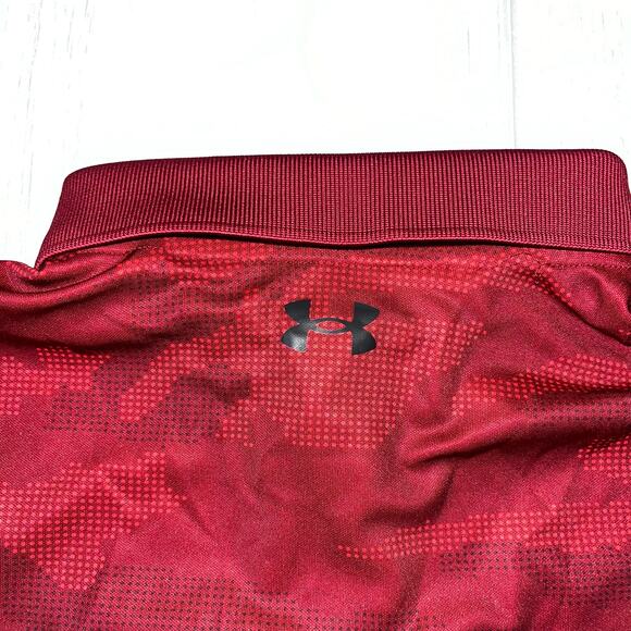 Under Armour Boy's LG Red Camouflage Print Polo Shirt - Picture 4 of 5